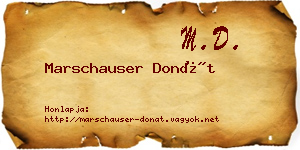 Marschauser Donát névjegykártya